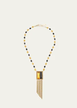 Giorgio ArmaniSwarovski® Crystal Fringe Pendant Long Necklace