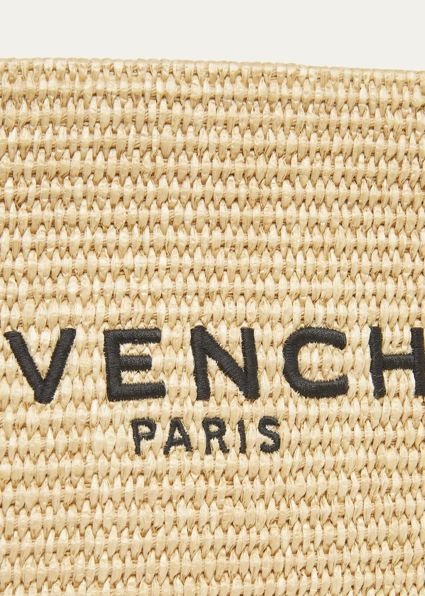 GivenchyLogo-Embroidered Pouch Bag in Faux Raffia