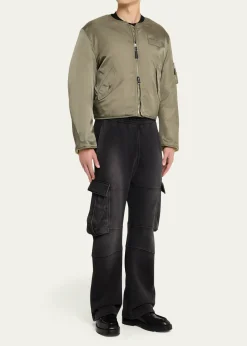 GivenchyMen's Couture Seam Nylon Bomber with Logo Patch