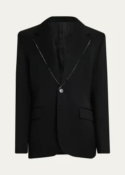 GivenchyMen's Fitted Wool Raw-Edge Two-Button Blazer