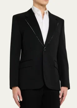 GivenchyMen's Fitted Wool Raw-Edge Two-Button Blazer