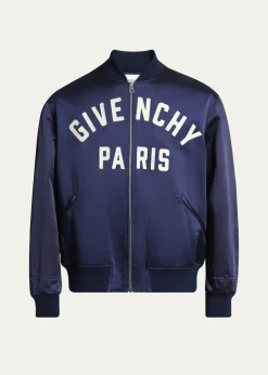 GivenchyMen's Satin Logo Bomber Jacket