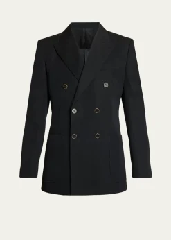GivenchyMen's Wool Gabardine Double-Breasted Jacket