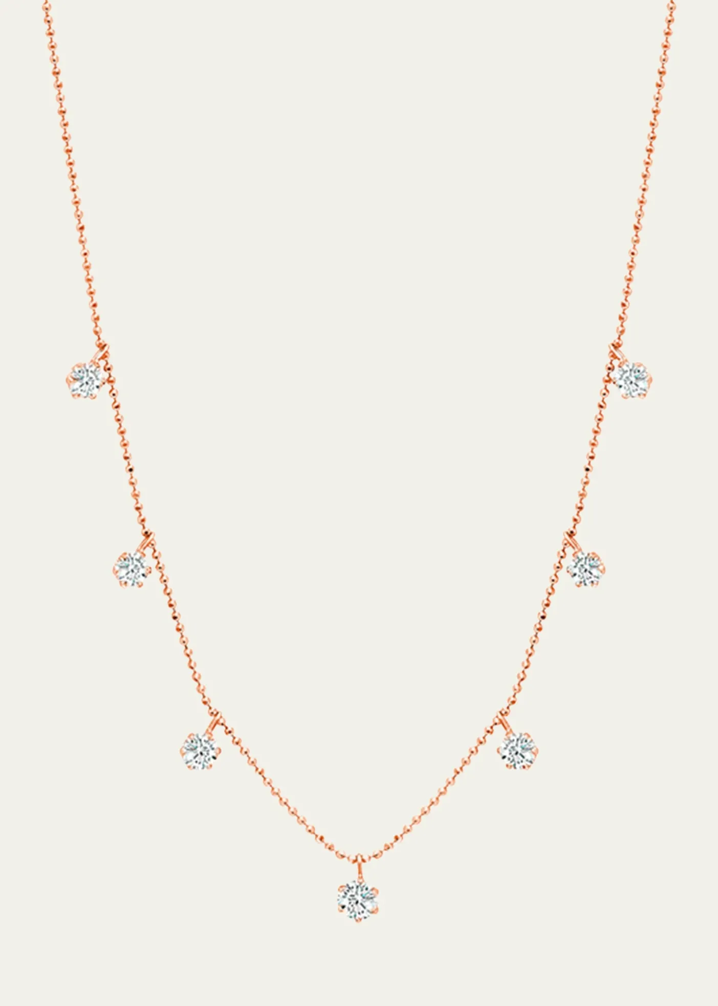 Graziela Gems18K Rose Gold Medium Floating Diamond Necklace