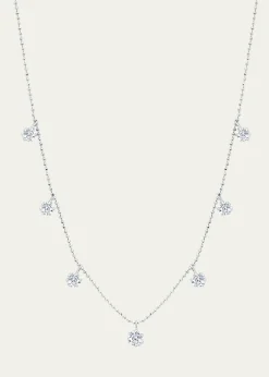Graziela Gems18K White Gold Medium Floating Diamond Necklace