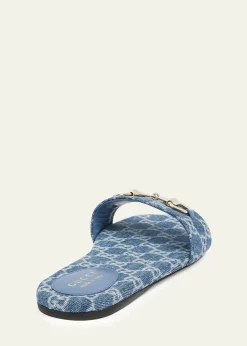 GucciGG Denim Slide Sandals