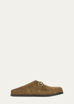 GucciGG Luxury Suede Mules with Horsebit
