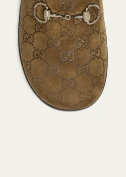 GucciGG Luxury Suede Mules with Horsebit