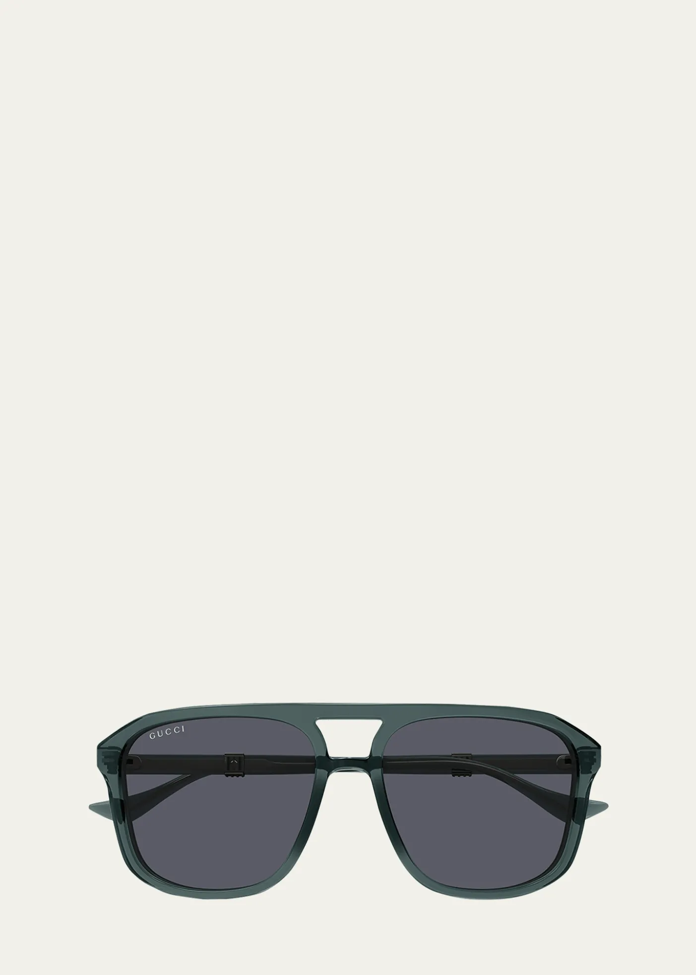 GucciMen's Double-Bridge Acetate Aviator Sunglasses