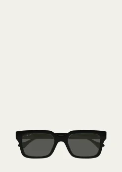 GucciMen's Transparent Rectangle Sunglasses