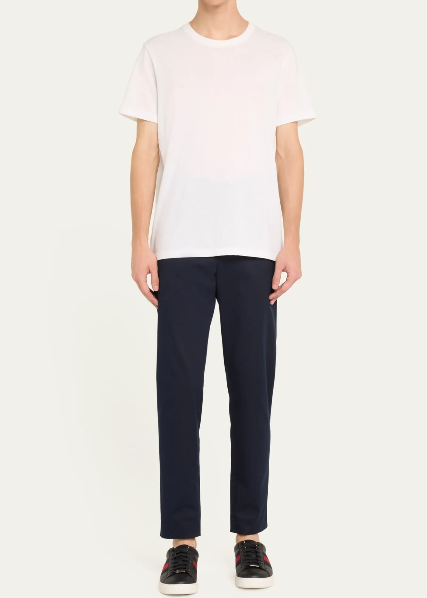 GucciMen's Ace Leather Web Low-Top Sneakers