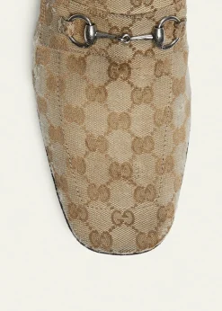 GucciMen's Aged-Effect Canvas Bit Loafers with Foldable Heel