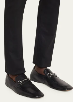GucciMen's Edgar Leather Bit Loafers with Foldable Heel