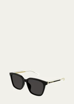 GucciMen's Temple-Logo Square Sunglasses
