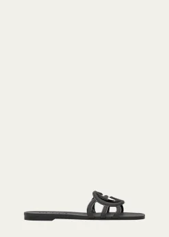 GucciPalma GG Rubber Flat Slide Sandals