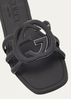 GucciPalma GG Rubber Flat Slide Sandals