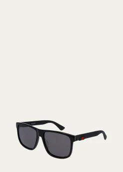 GucciSquare Acetate Sunglasses, Black