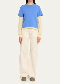 Guest in ResidenceLayered Cotton-Cashmere Tee