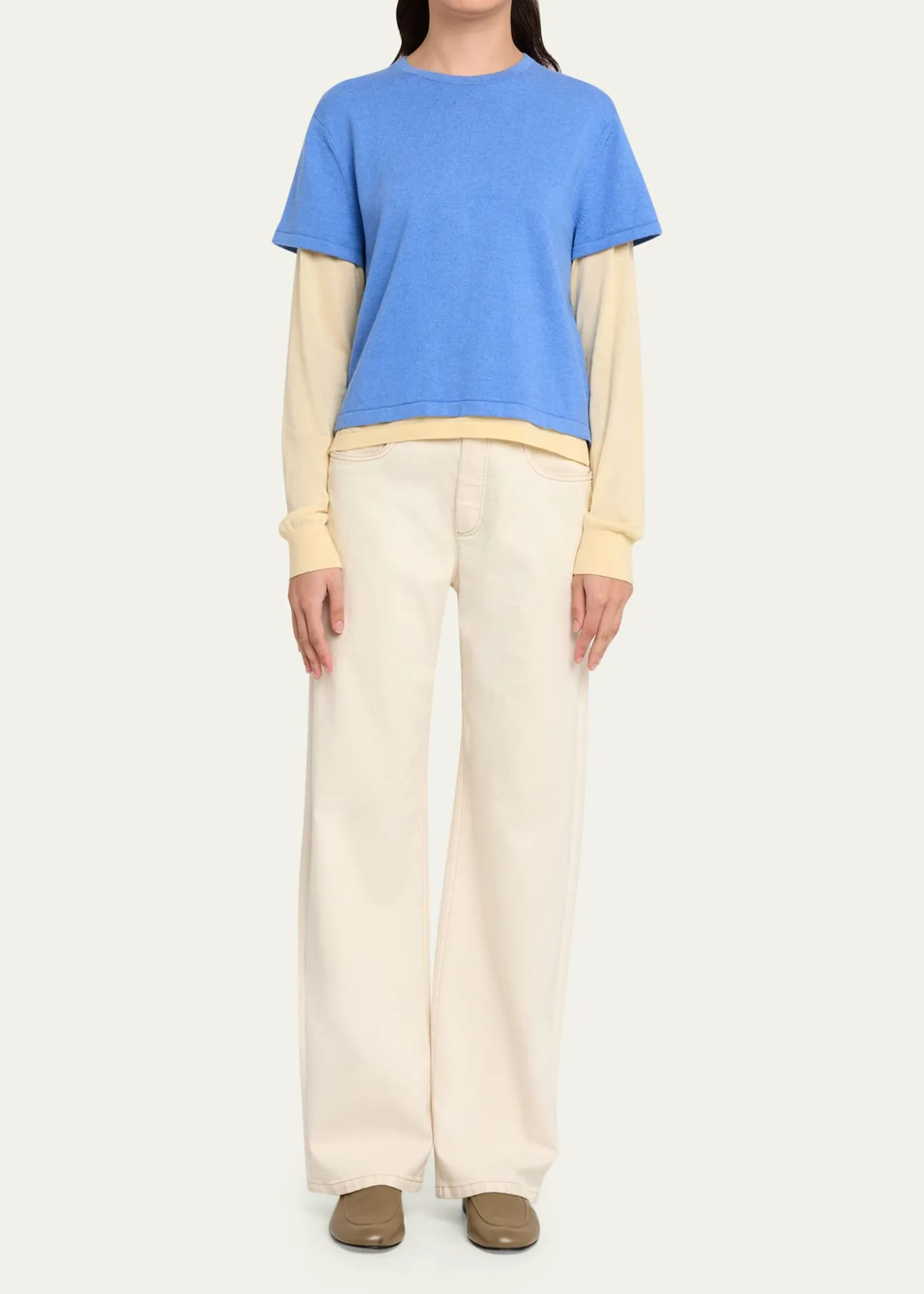 Guest in ResidenceLayered Cotton-Cashmere Tee
