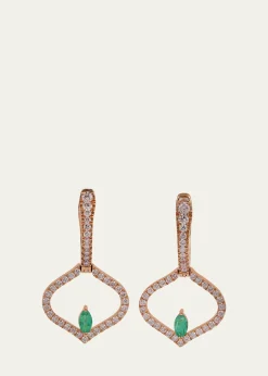 Gyan JaipurSarai Diamond and Emerald Single Motif Earrings