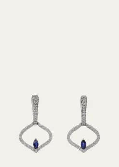 Gyan JaipurSarai Diamond and Blue Sapphire Single Motif Earrings