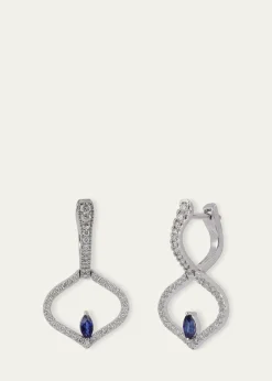 Gyan JaipurSarai Diamond and Blue Sapphire Single Motif Earrings