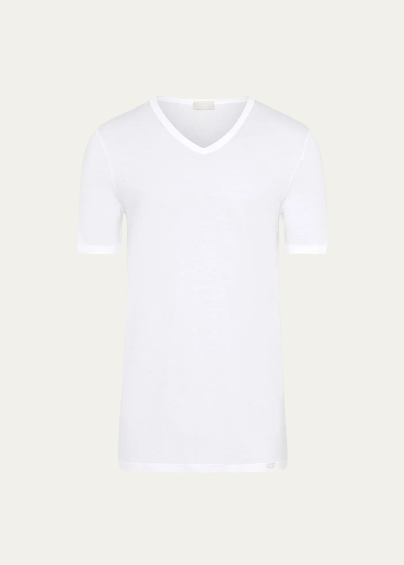 HanroMen’s Ultralight Cotton V-Neck T-Shirt