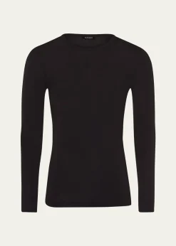 HanroWoolen Silk Long-Sleeve Shirt