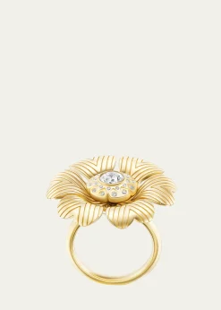 Harwell Godfrey18K Yellow Gold Camellia Ring with Diamonds