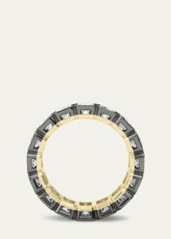 HauteCarat18K Emerald Cut Bezel Lab Grown Diamond Eternity Band, 9.0tcw