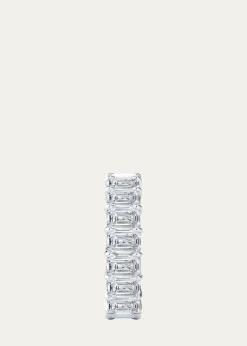 HauteCarat18K Emerald Cut Lab Grown Diamond Eternity Band, 9.0tcw