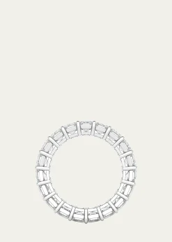 HauteCarat18K Emerald Cut Lab Grown Diamond Eternity Band, 9.0tcw