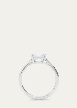 HauteCarat18K Emerald Lab Grown Diamond East-West Twin Ring