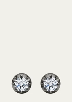 HauteCarat18K Georgian Cut Lab Grown Diamond Stud Earrings, 4.0tcw