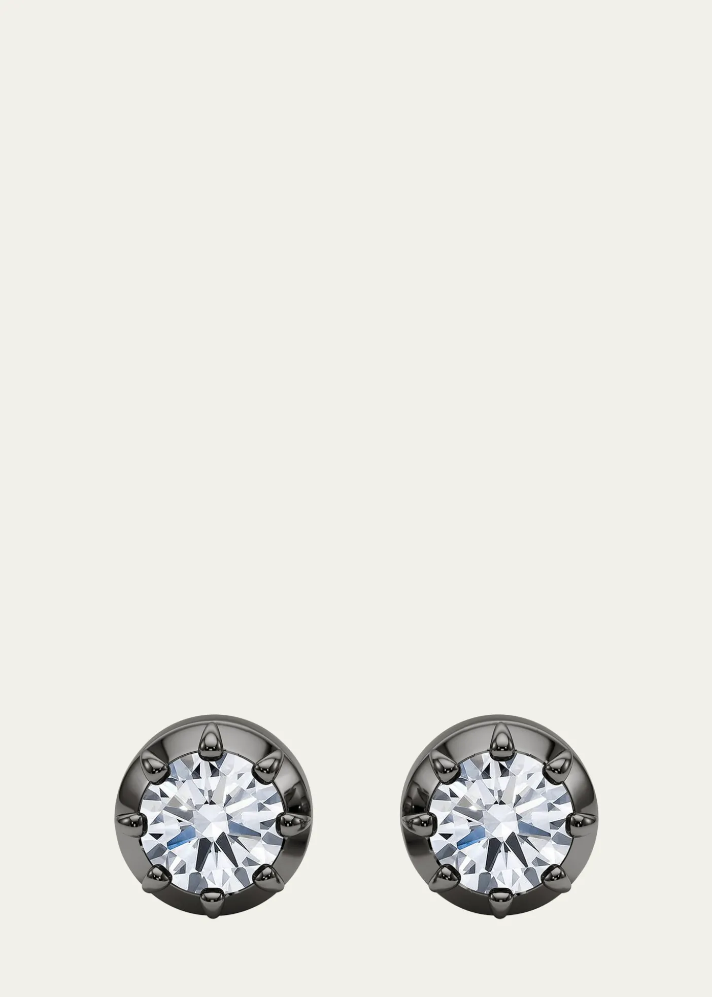 HauteCarat18K Georgian Cut Lab Grown Diamond Stud Earrings, 4.0tcw