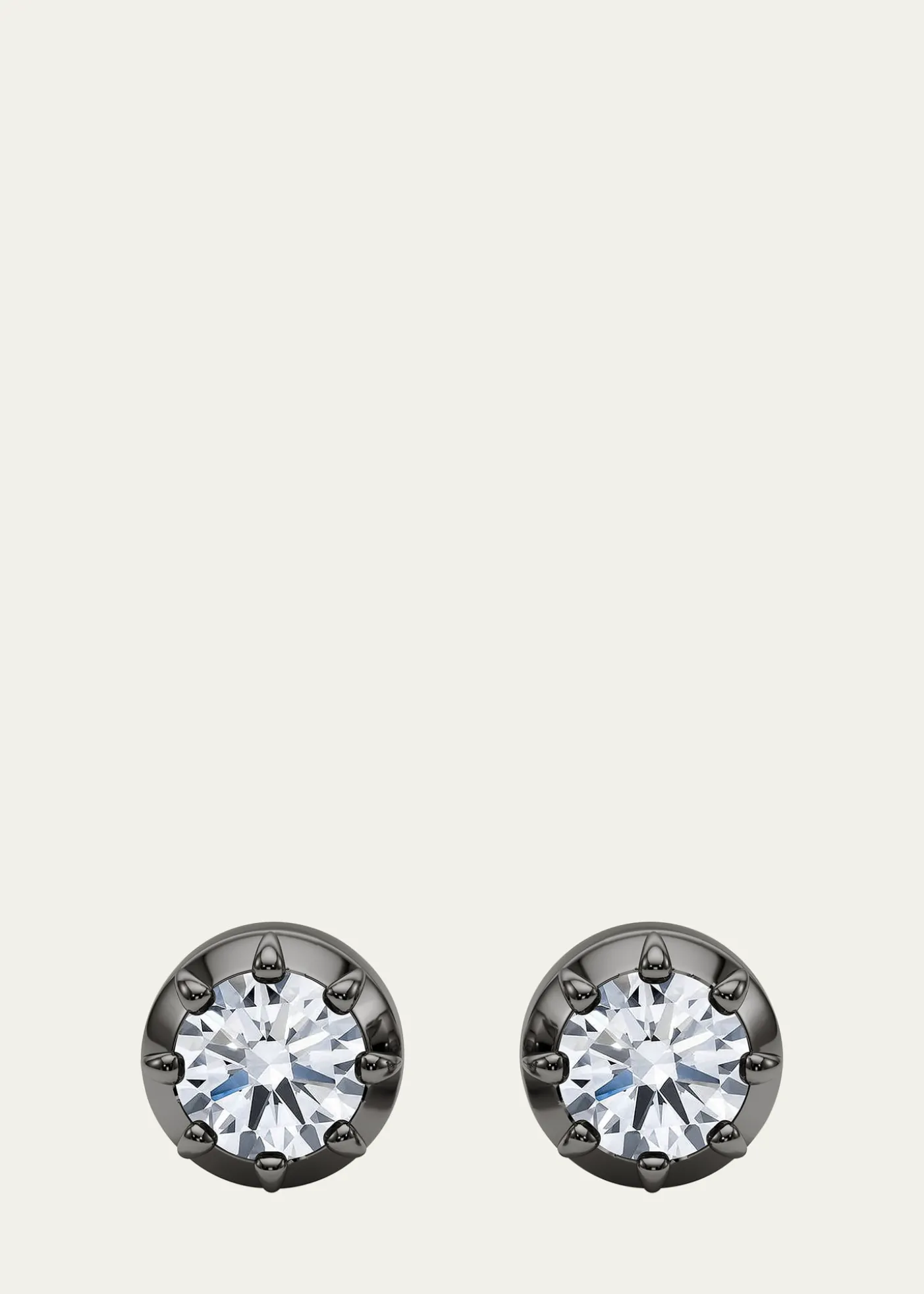 HauteCarat18K Georgian Cut Lab Grown Diamond Stud Earrings, 2.0tcw