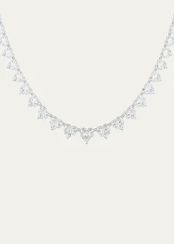HauteCarat18K Graduated Heart Shape Lab Grown Diamond Necklace