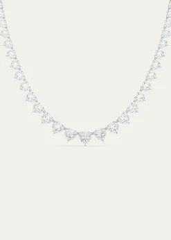 HauteCarat18K Graduated Heart Shape Lab Grown Diamond Necklace