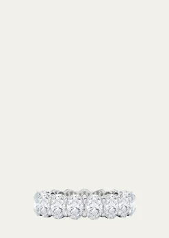 HauteCarat18K Oval Cut Lab Grown Diamond Eternity Band, 7.5tcw