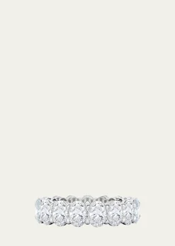 HauteCarat18K Oval Cut Lab Grown Diamond Eternity Band, 6.0tcw
