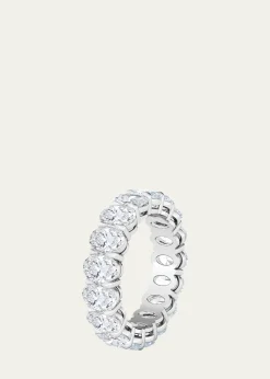 HauteCarat18K Oval Cut Lab Grown Diamond Eternity Band, 6.0tcw