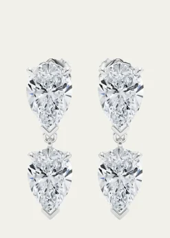 HauteCarat18K Pear Lab Grown Diamond Twin Earrings