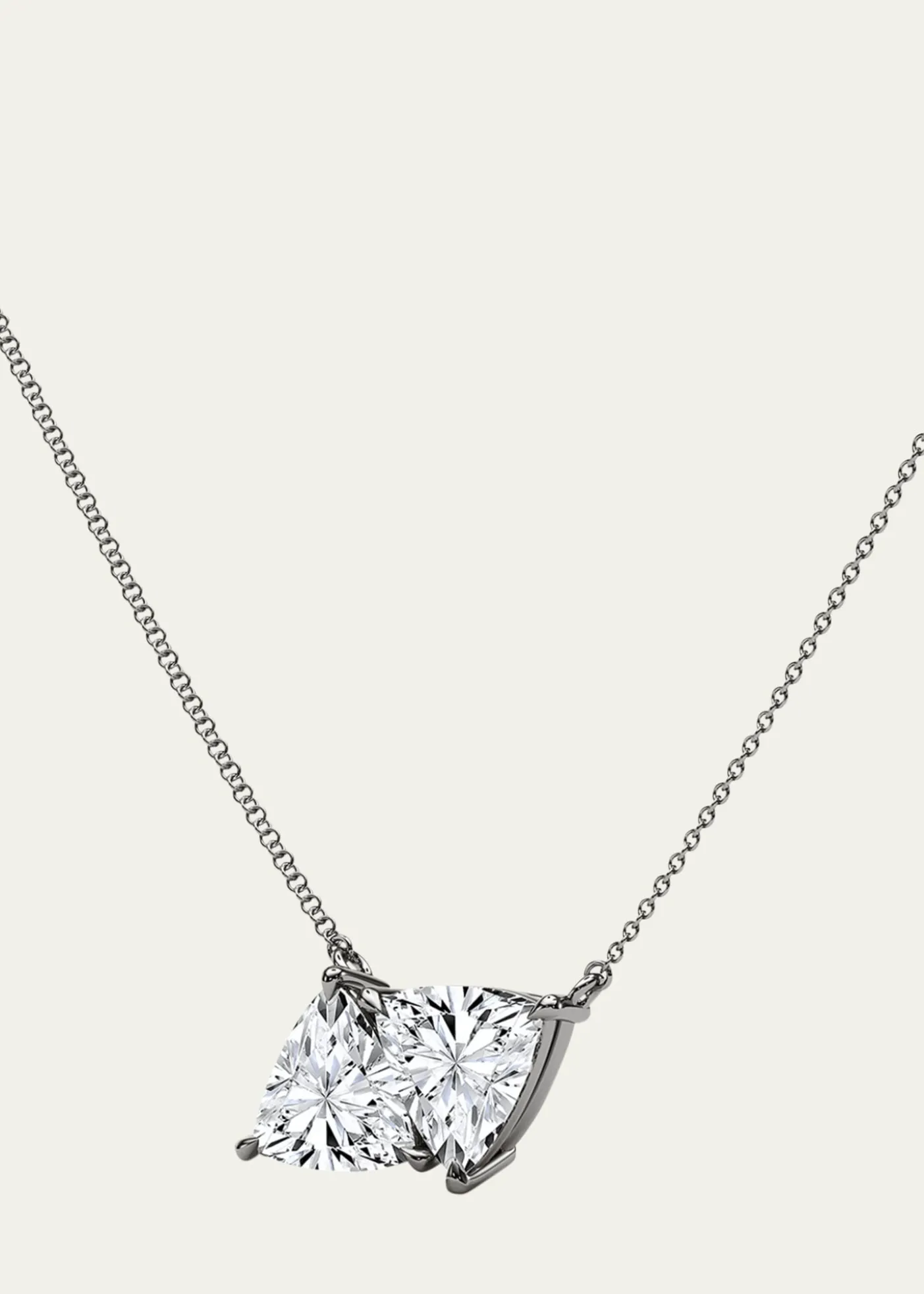 HauteCarat18K Trillion Lab Grown Diamond Twin Necklace