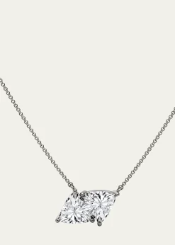 HauteCarat18K Trillion Lab Grown Diamond Twin Necklace