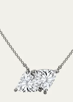HauteCarat18K Trillion Lab Grown Diamond Twin Necklace