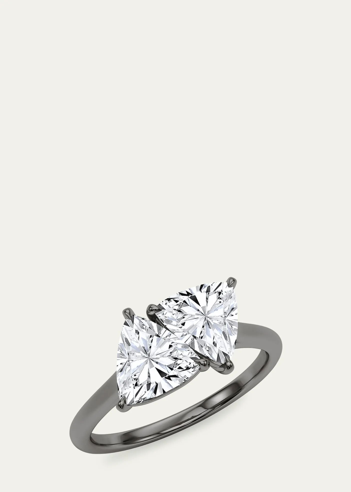 HauteCarat18K Trillion Lab Grown Diamond Twin Ring
