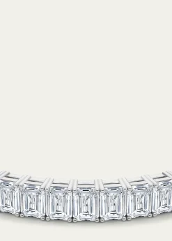 HauteCarat18K Vertical Emerald Lab Grown Diamond Tennis Bracelet