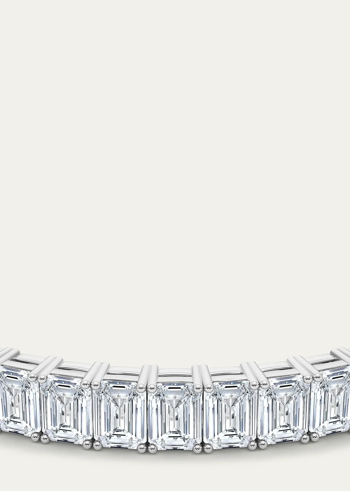 HauteCarat18K Vertical Emerald Lab Grown Diamond Tennis Bracelet