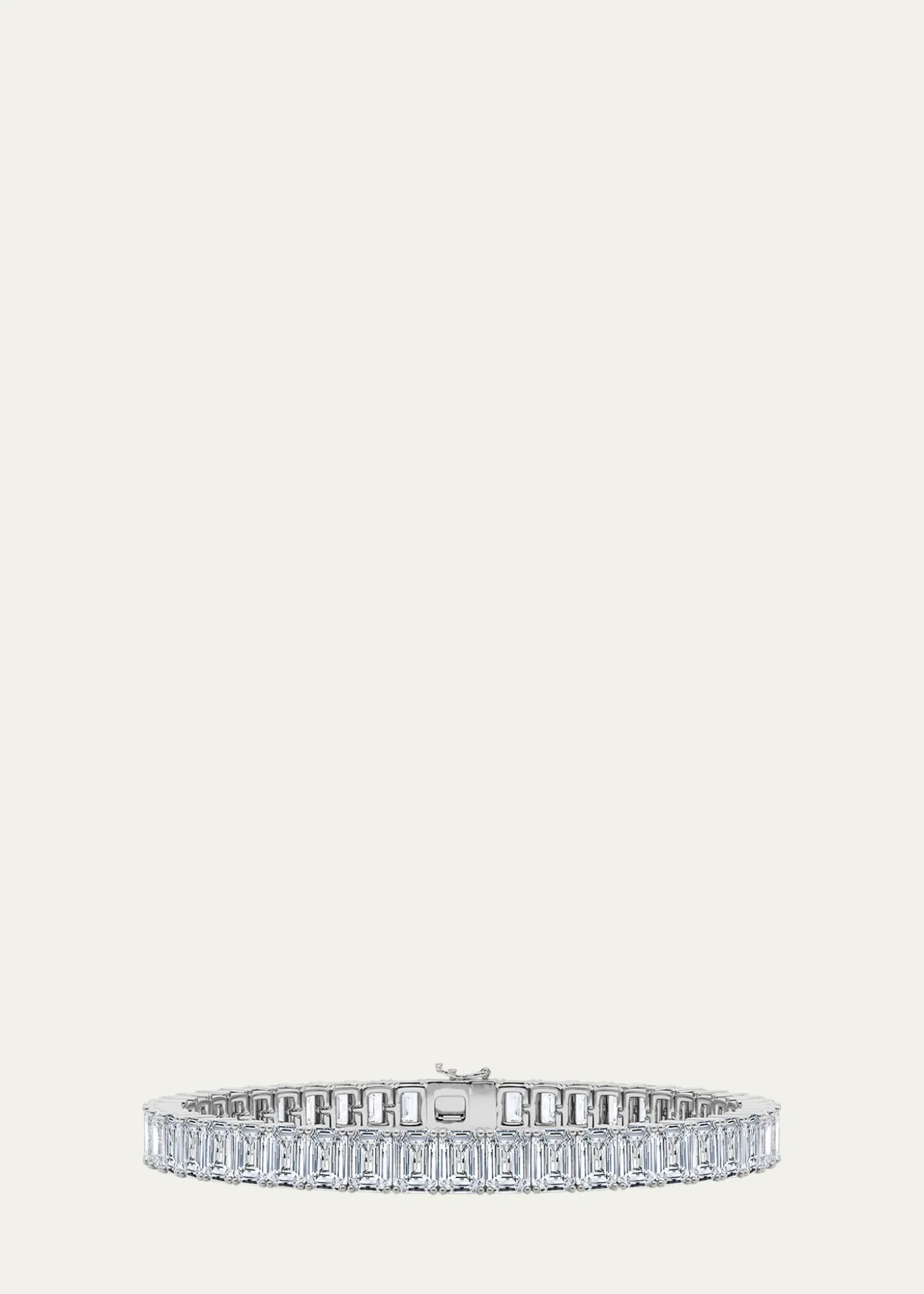HauteCarat18K Vertical Emerald Lab Grown Diamond Tennis Bracelet