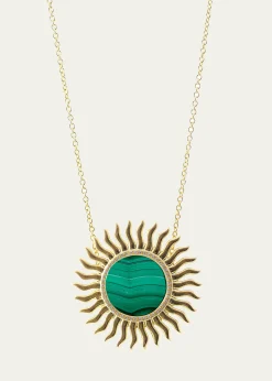 Haute Victoire18K Malachite and Diamond Solar Necklace
